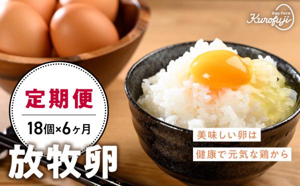 黒富士農場の放牧卵　18個入6か月定期便